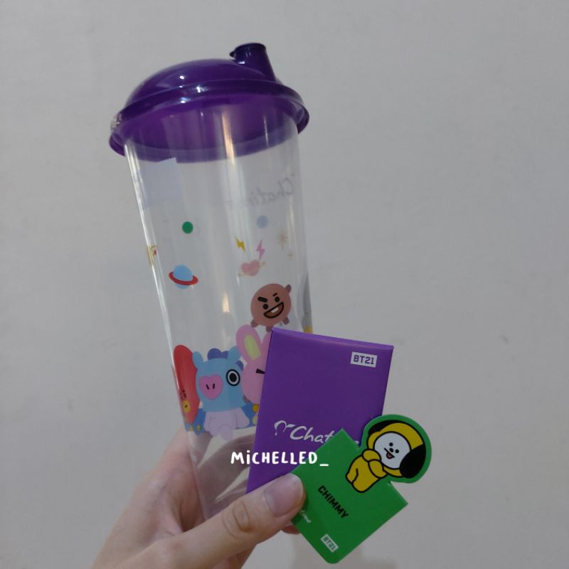 reusable cup + magnet bt21 x chatime chimmy line friends