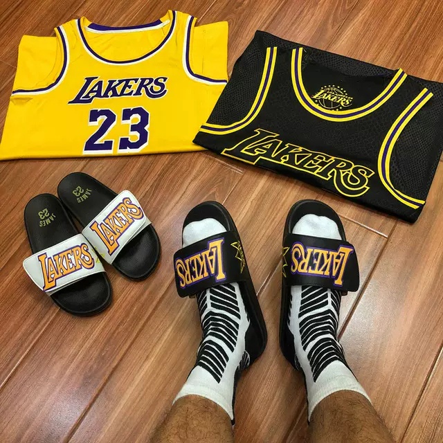 Sandal slip on / sandal santai / sandal formal LA lakers