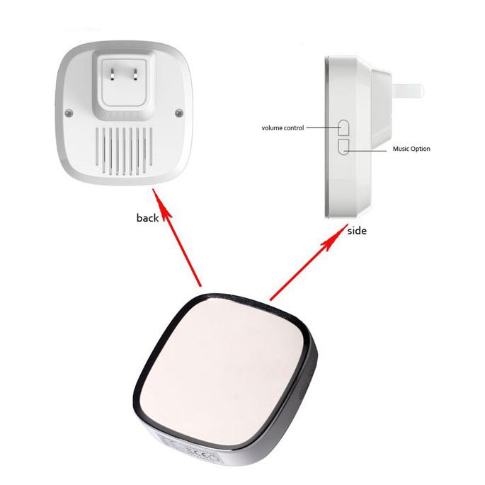 Grab Medan Bel Pintu Wireless Doorbells Waterproof 36 Nada 1 PCS Receiver Taffware A101 Putih O