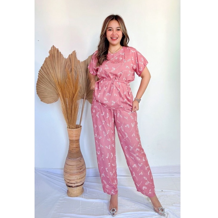 Daster Babydoll Panjang Bali-BD - LEAF PLUM