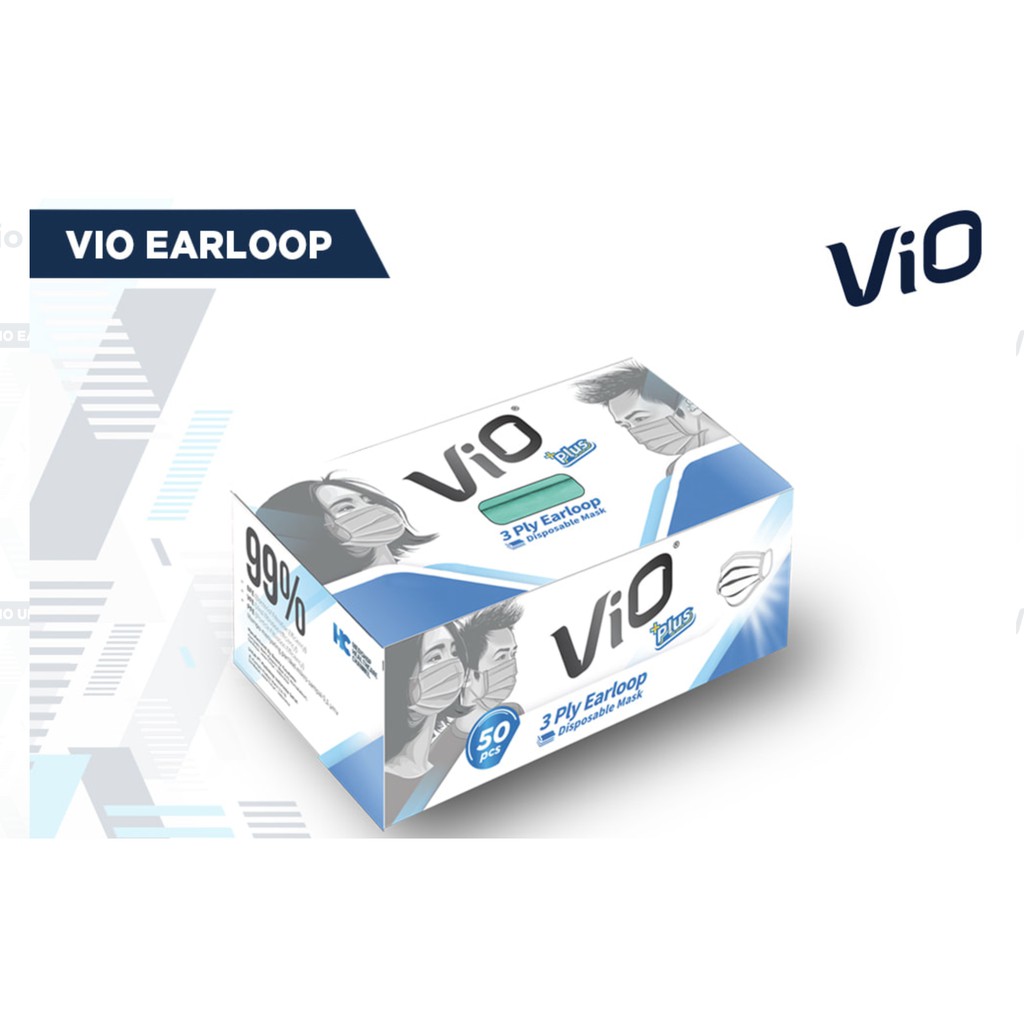 Masker Disposable Vio Plus Earloop isi 50 Pcs