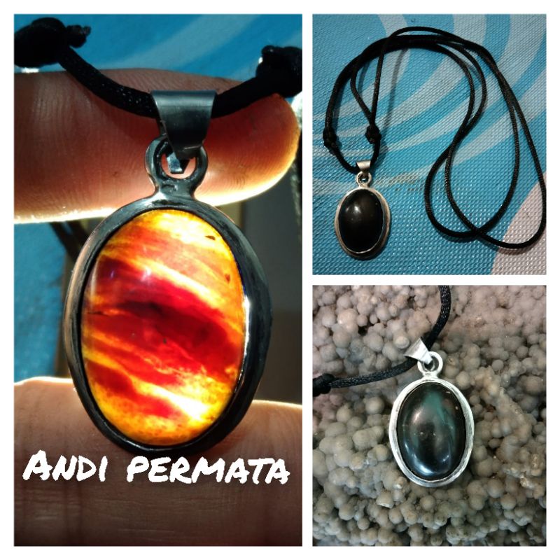 Liontin batu getah katilayu kristal natural