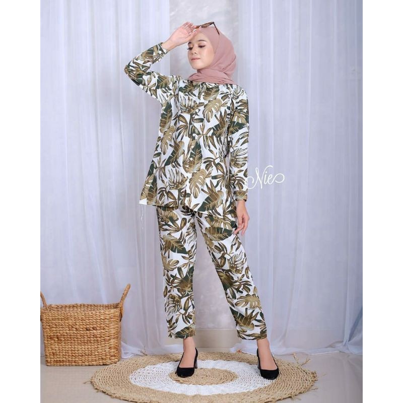 SETCEL SETELAN CELANA PANJANG KATUN RAYYON | RETANIA ONE SET