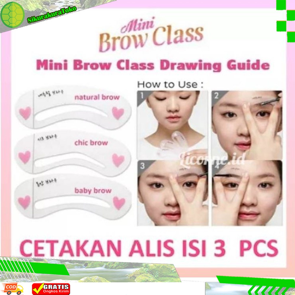 (SKR) Cetak Cetakan Alis 3 Type Mini Eye Brow Drawing Class Template Guide