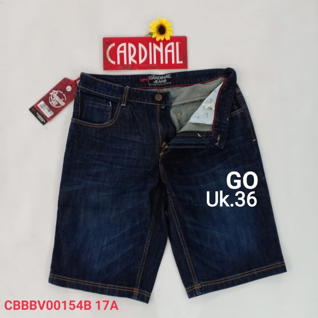 BB 36 CARDINAL CBBBV Celana Pendek Cowok Dewasa Jeans Bermuda Casual Sobek Slimfit Reguler Fit