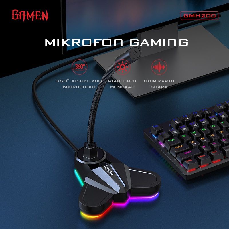 Gamen GMH200 Mikrofon Gaming RGB Mic