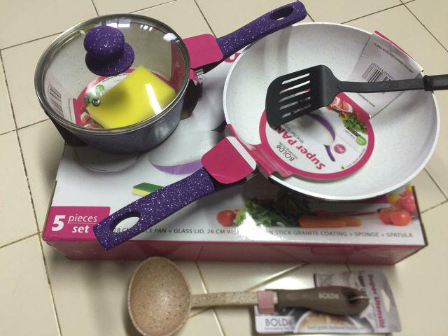 Super Pan Granite Bolde - Purple - Superpan - Asli - Panci  Set