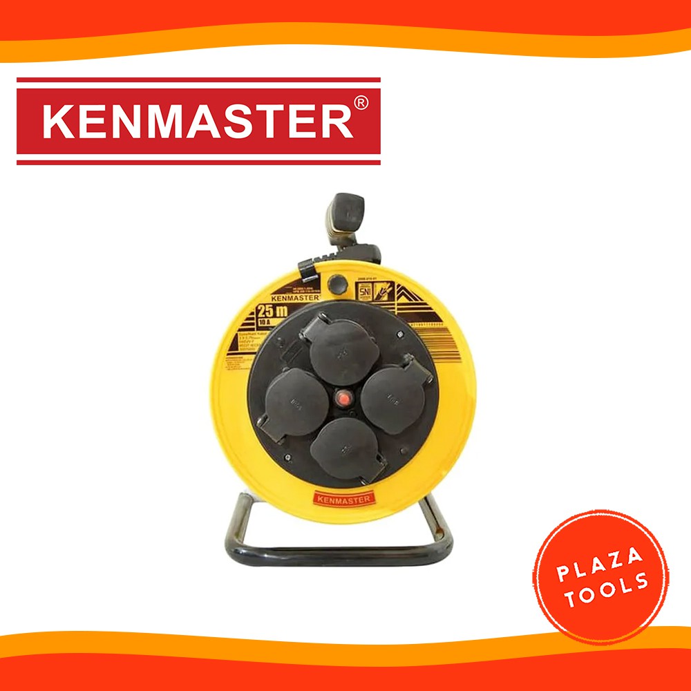 Kabel Roll 25 Meter KENMASTER 10A Kabel Rol 4 Lubang 25M