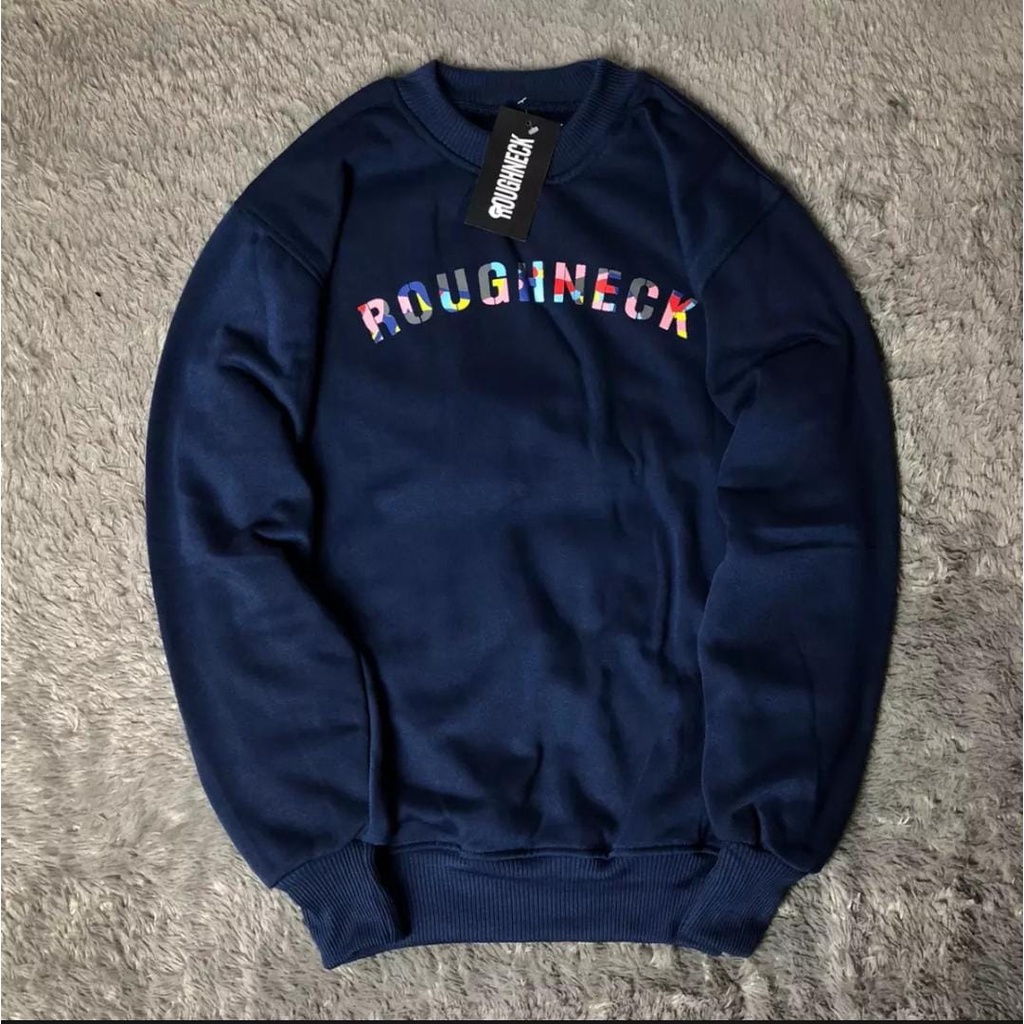 CREWNECK ROUGHNECK SIG HAPPY COLOUR NAVY