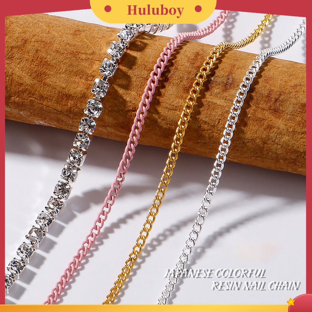 Huluboy Huluboy♡ 3 Pcs / Set Rantai Kuku 3D Bahan Logam Untuk Dekorasi Wanita