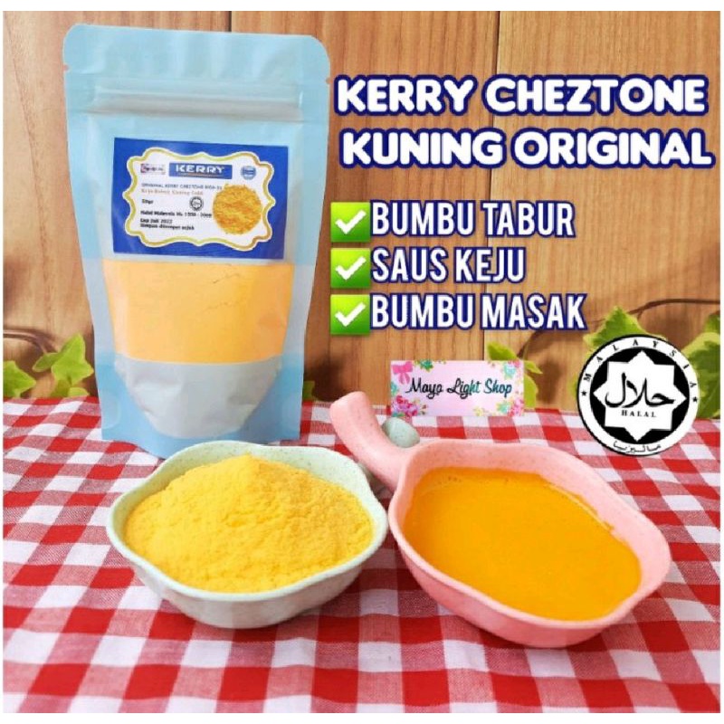 

Kerry Cheztone kuning 100gr dan 50gr Halal dan Enak Original Keju bubuk cheese powder saus keju sauce