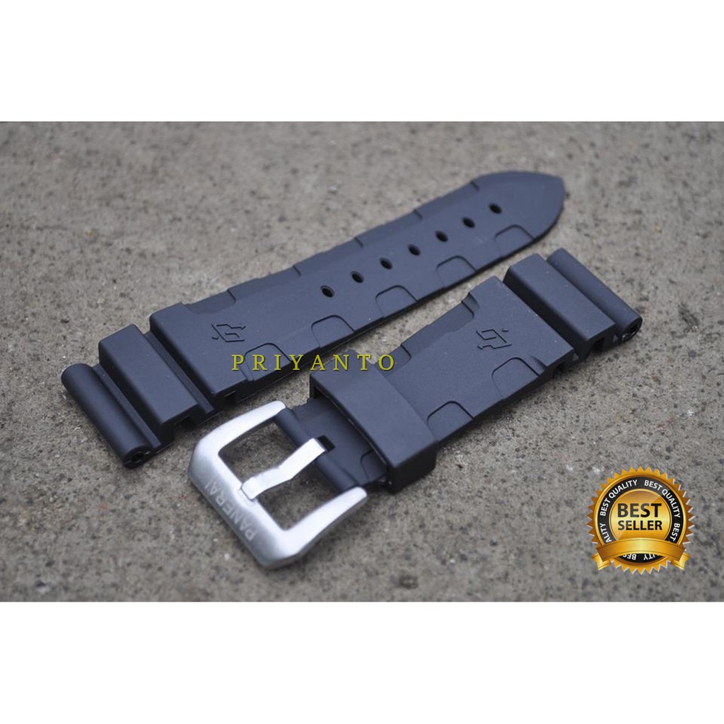 STRAP TALI JAM TANGAN PANERAI ACCORDION 24MM BLACK RUBBER