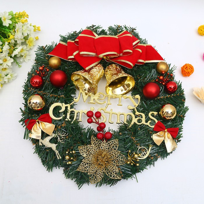 GR30 30CM hiasan aksesoris dekorasi natal garland pintu karangan bunga