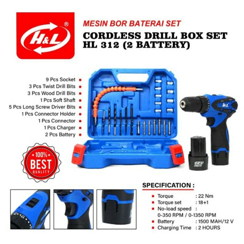Bor Cas Cordless 12 Volt H&L HL 312