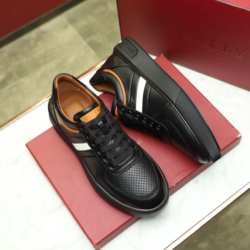 sepatu cowok ba'l'ly sneaker pria type 2022lv mirror shoes men hitam kulit leather P1SHOES