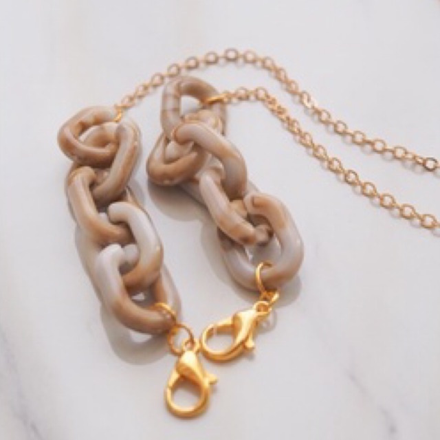 Missbigjill Big Brown Chain Strap Mask Connector