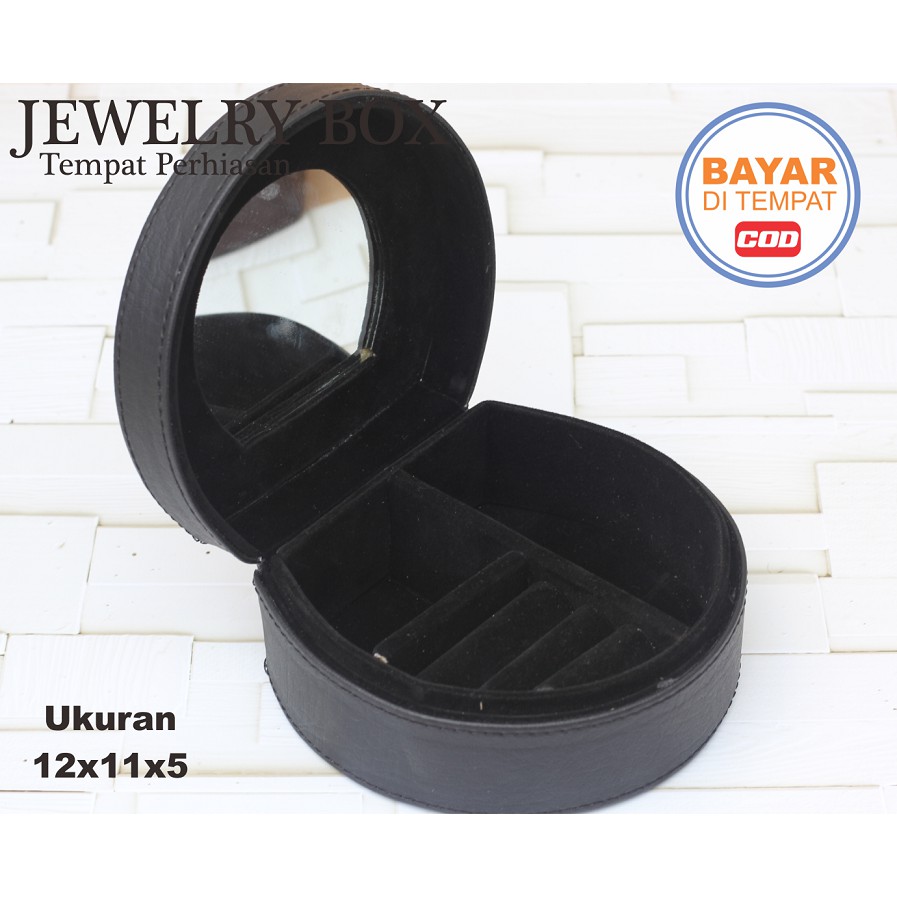 Jewelry Box, Kotak Tempat Perhiasan, Mini Simple Jewelry Box - Hitam