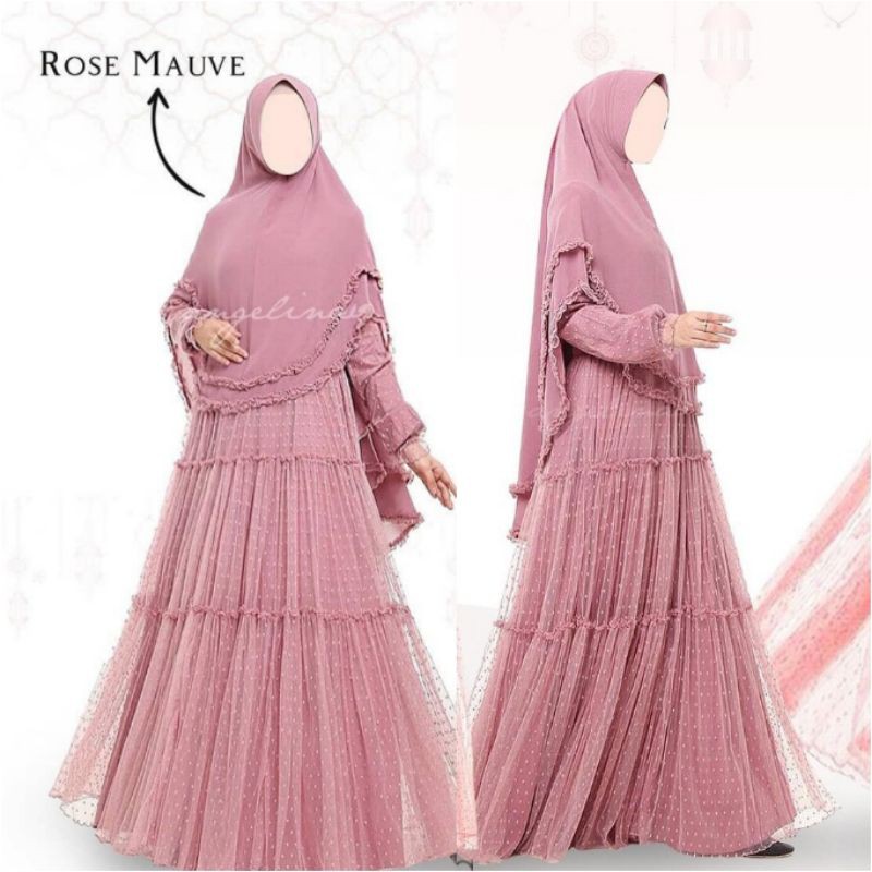 BOOKED Preloved gamis set rubia Dress Rose Mauve size 1 atelierangelina Atelier Angelina