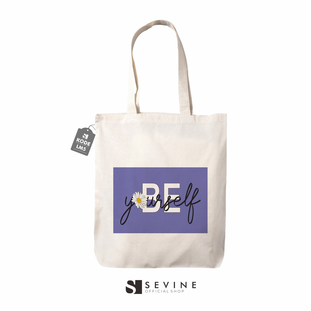 Sevine Totebag Tas Wanita Tote Bag Resleting Quote Motivation - LM