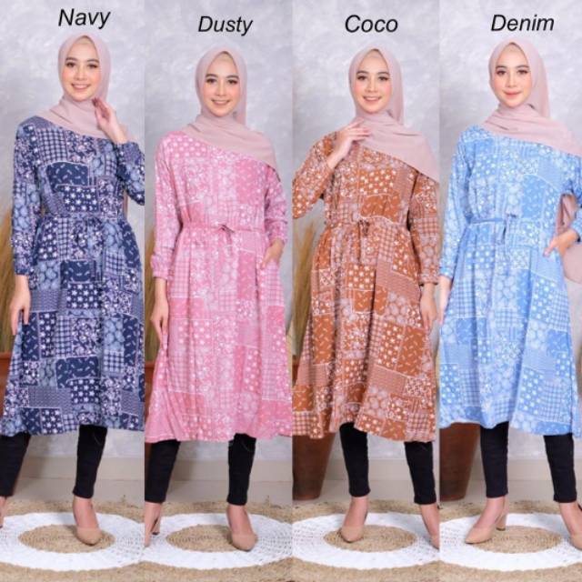 ETNIC LONG TUNIC KATUN RAYON VISCOSE *MURAH BERKUALITAS * (BONUS LIP PAINT PREMIUM)