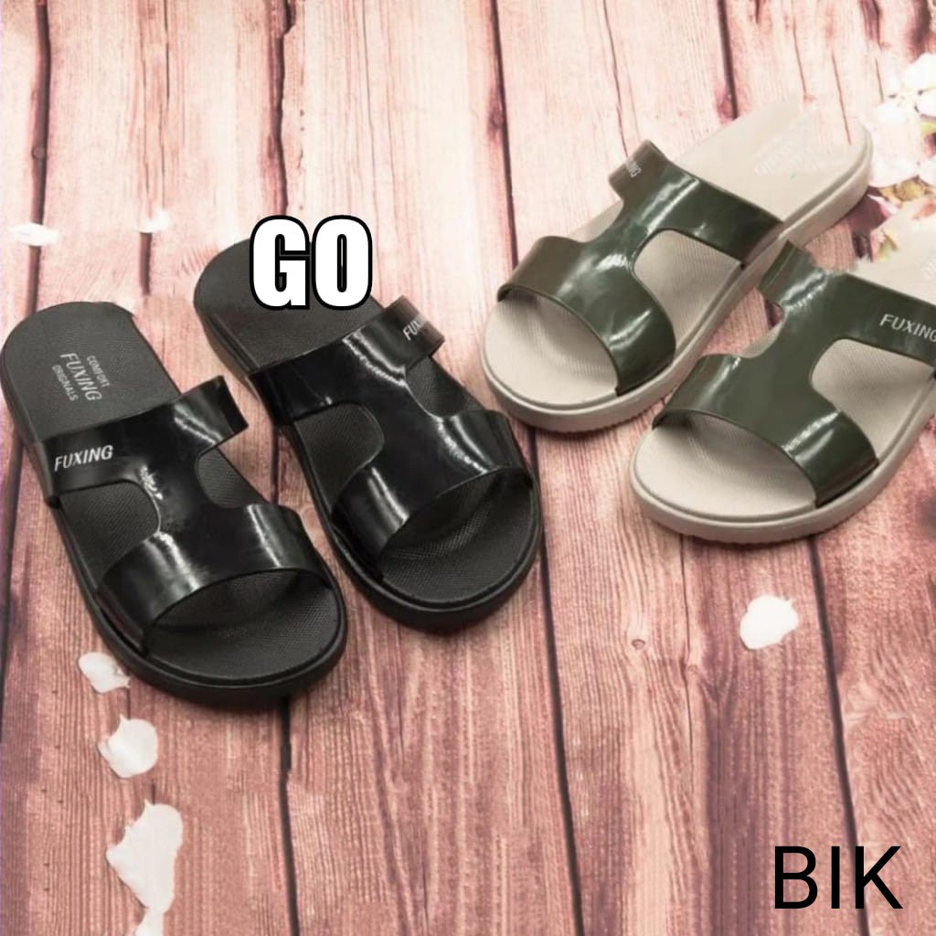 gof PUFFY Import TIKAR RAJUT Sandal Wanita Murah Slip Casual Teplek Sandal Cewek Flat