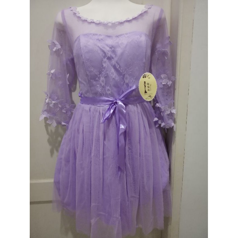 party dress import warna lilac