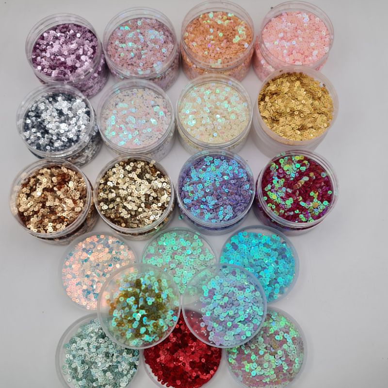 PAYET SEQUIN RAMBOCI bentuk PIRING FLAT - KILAU kualitas CANTIK per10gram