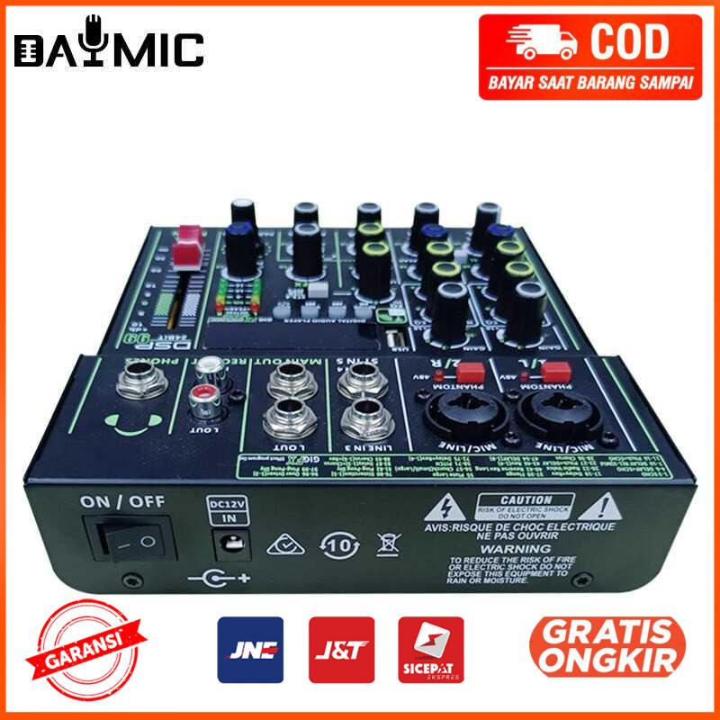 USB Audio Mixer Bluetooth Karaoke 4 Channel 99 DSP Effects