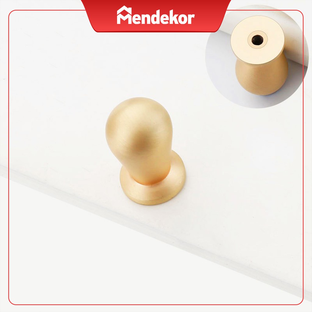 Handle Gagang Pintu Unik Lemari Knob Jamur Bulat Emas Premium Zinc Alloy Besi | MENDEKOR Tokena