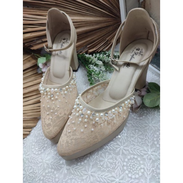 sepatu rafaizoutfit zarva cream tinggi 9cm tahu