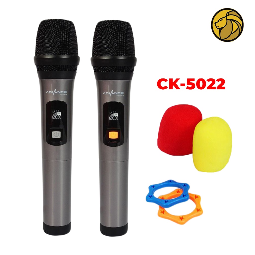 Advance CK 5022 Mic UHF Karaoke Wireless 2 Pcs Gratis Kain Cover