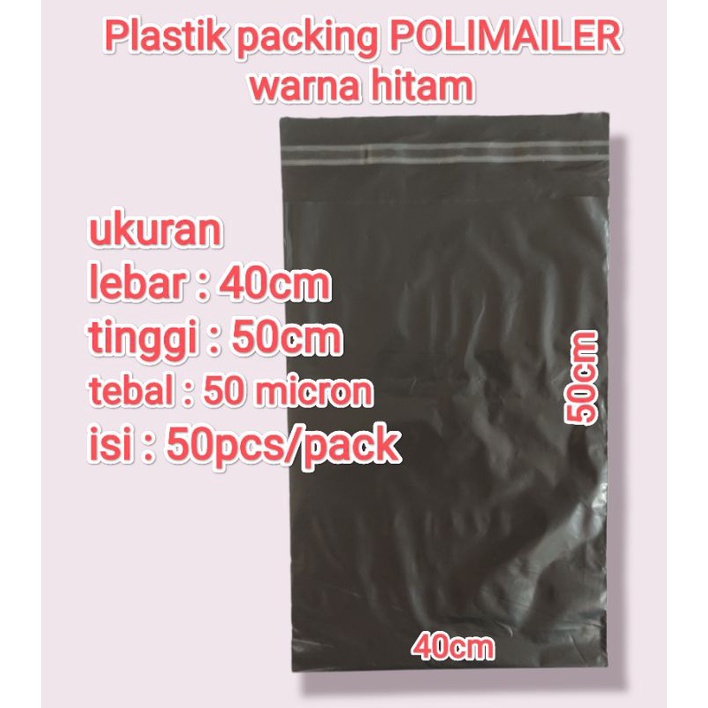 

Polymailer hitam⚫ ukuran 40x50/ plastik packing