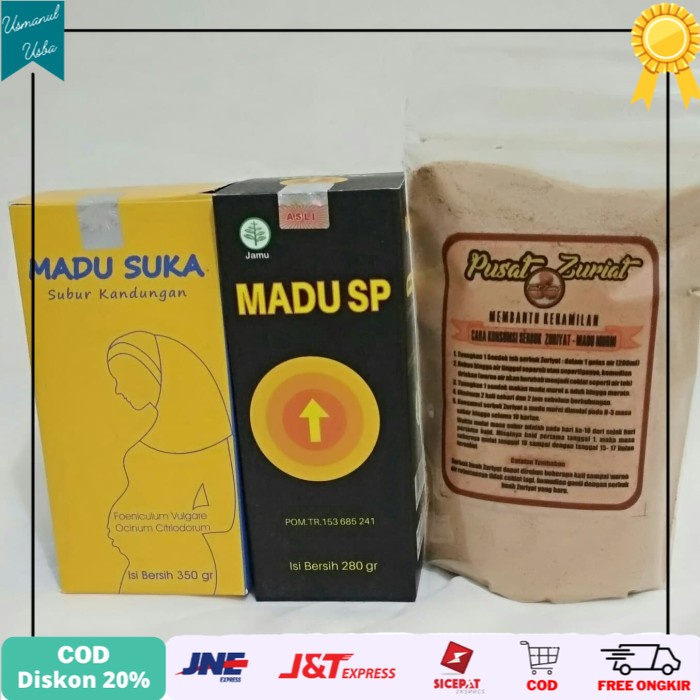 

◾COD◾ Paket promil madu kesuburan dan bubuk Zuriat 150 gram asli Mesir