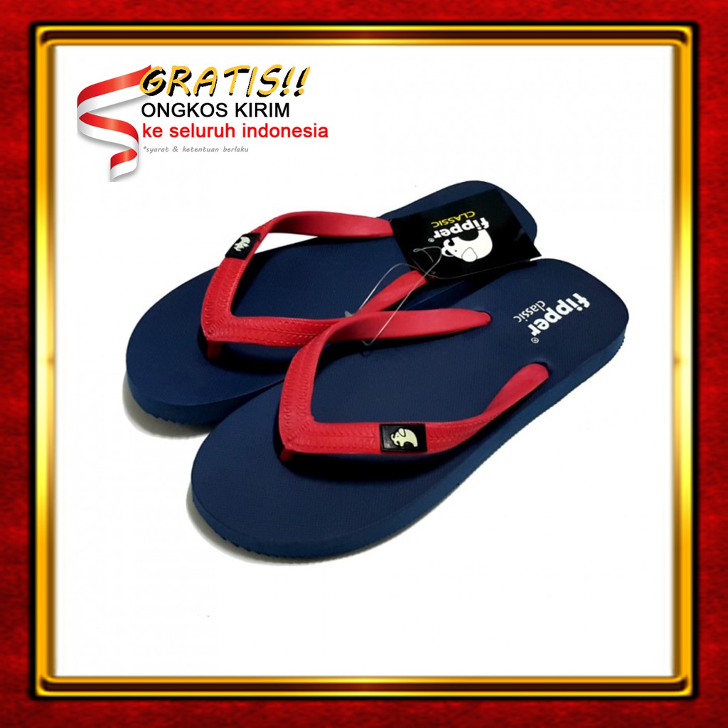 Sandal Fipper Classic / Sendal Jepit / Sendal Pantai - Navy Red