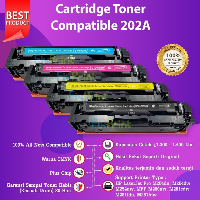 Cartridge Toner HP 202A CF500A Black Compatible Printer HP M254 M280 M281