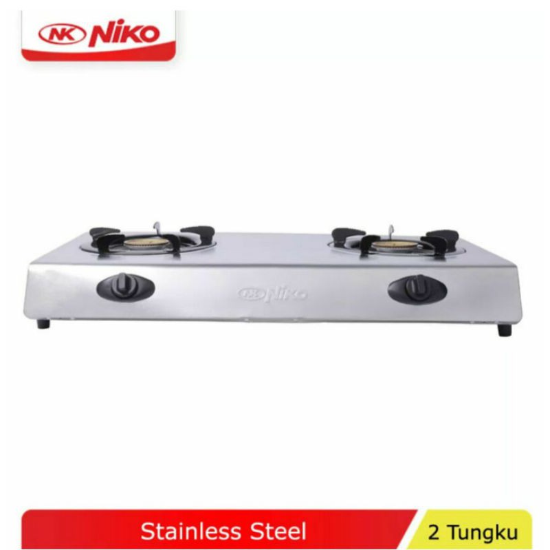 Kompor Gas 2 Tungku Niko NK666 Stainless Steel NK-666
