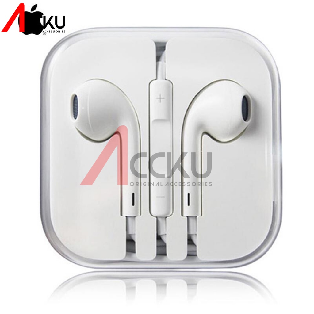 [ iP5 White ] Handsfree Berkabel dengan Mikrofon  &amp; Tombol Fungsi Earphone In-Ear Headphone HiFi Stereo Audio, 3.5mm | Earphone | Headset | Earbud | Headphone Untuk Android Phones, MP3, Laptop, Computer &amp; Smartphone