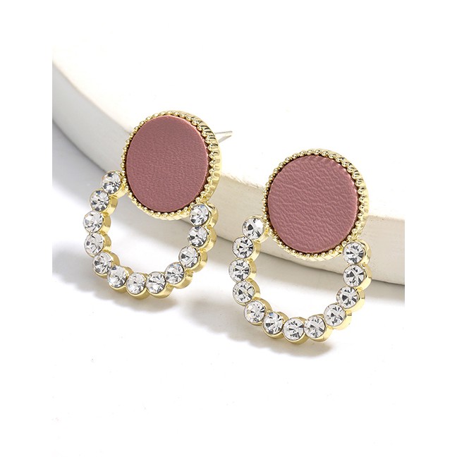 LRC Anting Tusuk Fashion Round Alloy Diamond Earrings P09256