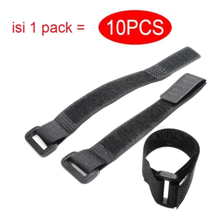 Pengikat Kabel Velcro Strap Cord Hook 20cm Nylon Loop Fastener Buckle