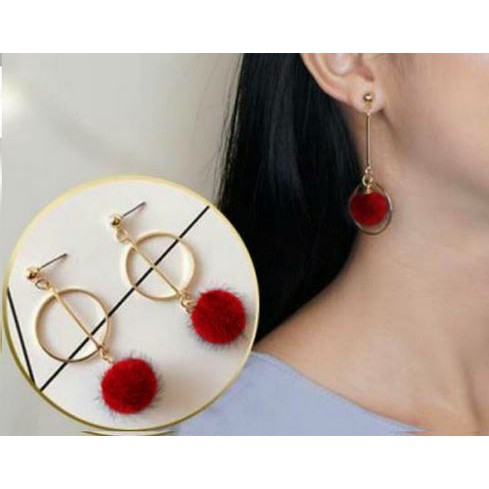 Anting Tusuk Wanita kekinian Ala Korea Model Bola Duri Mix Ring