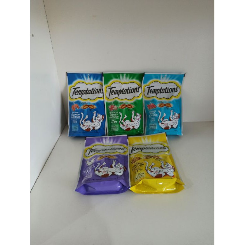 temptations 85gram all varian snack kucing makanan kucing