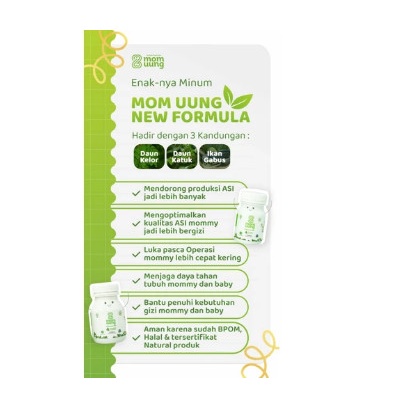 Momuung Asi Booster Kelor Cap Mom UUNG PIL Pelancar ASI 60 KAPSUL