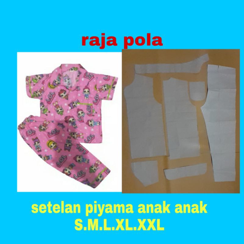 pola instan set piyama anak-anak