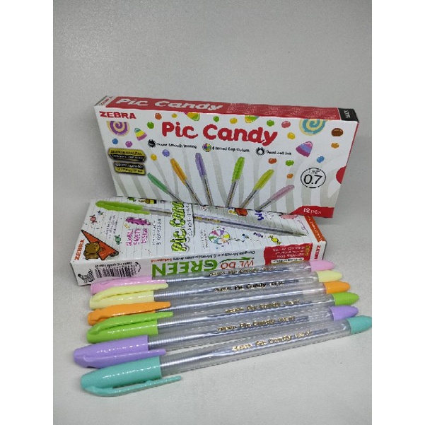 

pulpen Zebra Pic Candy / bolpen murah / warna pastel tinta hitam [12 pcs]