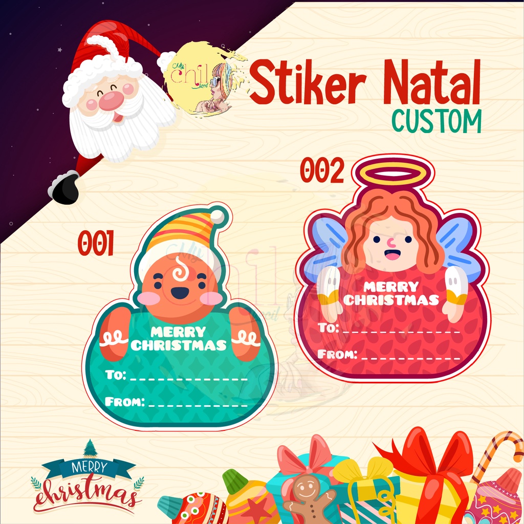 

Sticker Cutting Natal CROMO/ Hampers Christmas Stiker Seal Label Dus Box Kue