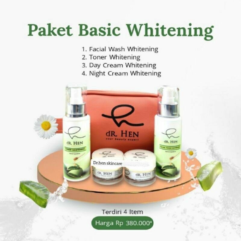 Paket lengkap Basic Whitening - dR. HEN Clinic bb gow+lotion+serum+eyecream