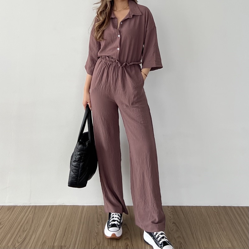 ESSI Sagi Set (top and pants)-Deep mauve