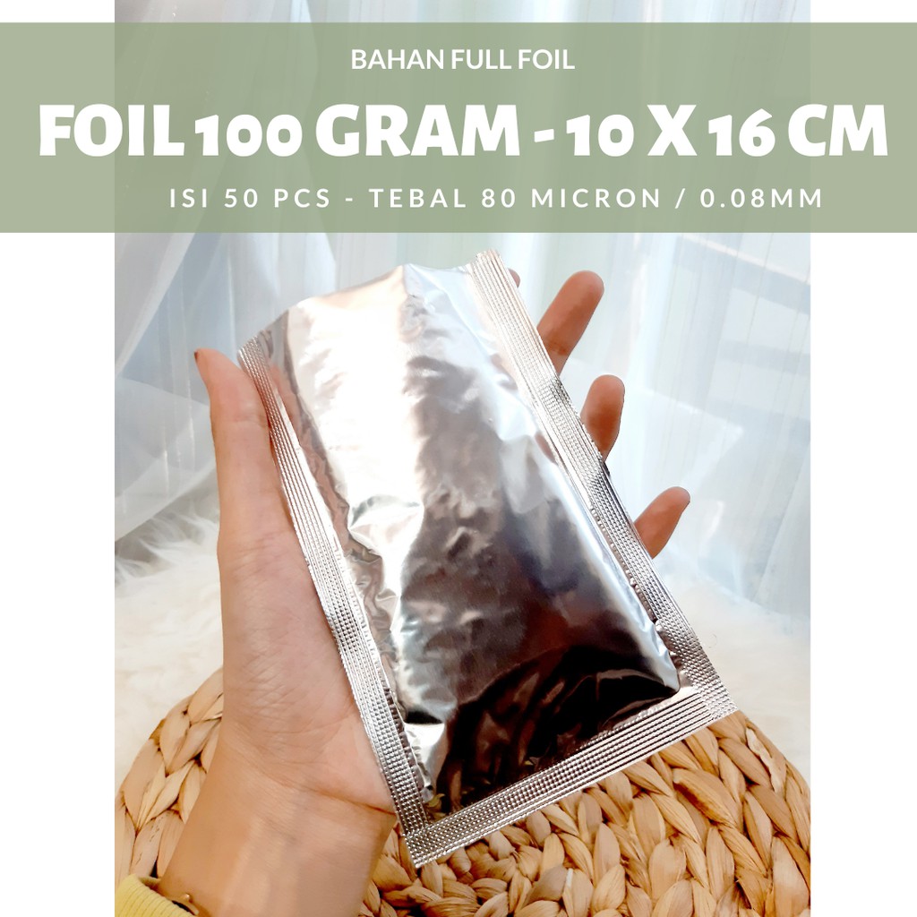 SILVER FOIL 100 GR /SACHET FOIL MATERIAL/HARGA KEMASAN ALUMINIUM