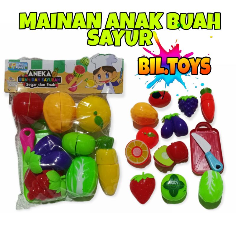 MAINAN EDUKASI BUAH DAN SAYUR POTONG DAN ROTI ULANG TAHUN MAINAN ANAK PEREMPUAN MF19 MF20 MAINAN MASAK MASAKAN BUAH