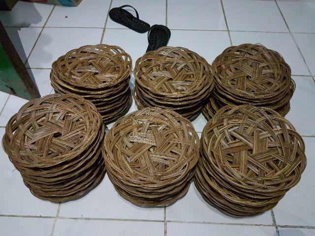 Jnt / Jne 50pcs Grosir Piring Lidi Anyaman Rotan Bambu Murah 83